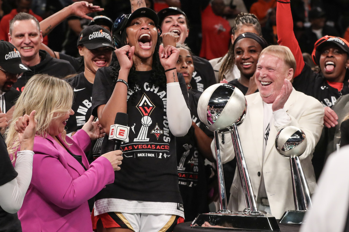 A'ja Wilson Expressing Excitement During Post-Game Interview With ESPN's Holly Rowe